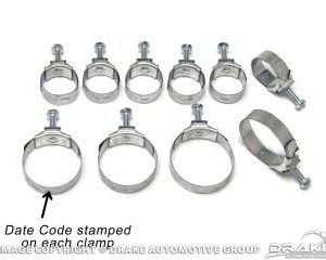 64-65 Hose Clamp Set (6 Cyl, Stamped with "2/64")