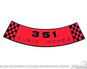 69 Air Cleaner Decal (351 2V)