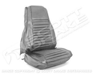 69 Mach 1 Front Bucket Seat Upholstery (Black/Black)