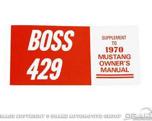 1970 Boss 429 Owners Manual