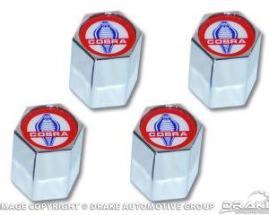 Cobra logo valve cap, set of 4