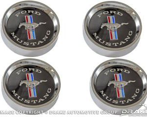65-66 Styled Steel Hubcaps (Black Background)