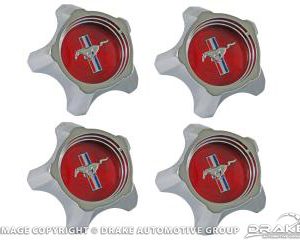 1967 Styled Steel Hubcaps (Red Design Set of 4)