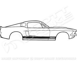 67-68 Shelby GT500 stripe black