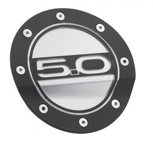 5.0 Comp Series Fuel Door - Black / Silver